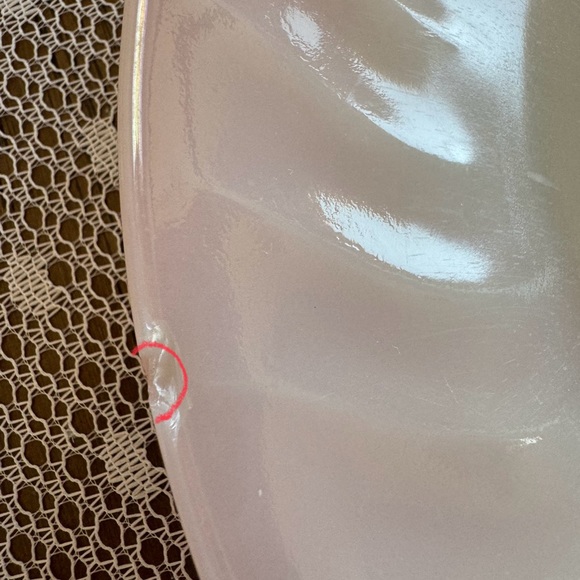 Rare Find- Set of 4 Fire King Pink Swirl Dinner Plates 9" Vintage 1950's - Picture 9 of 9